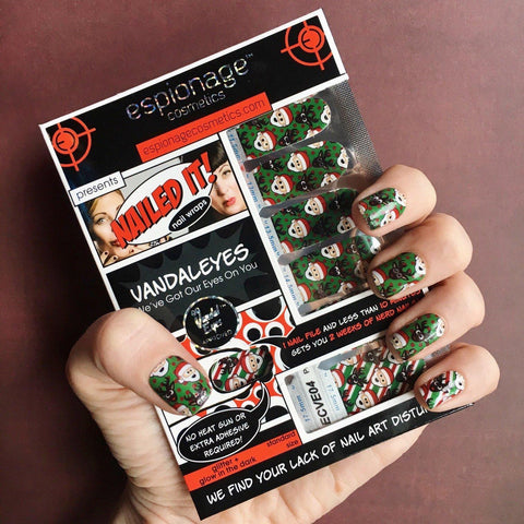 VandalEyes Christmas ✦ Licensed Nail Wrap ✦ 14-tip Set - Espionage Cosmetics